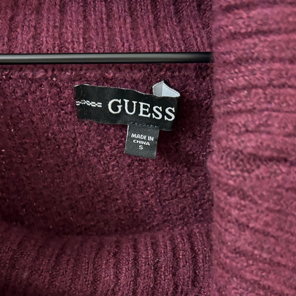 Guess burgundy  Cowl Neck Sweater and crop top sweater Set - Picture 2 of 3